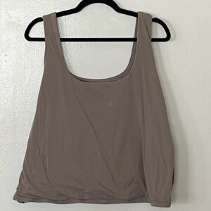 Old Navy Taupe Cropped Double Layer Tank Top